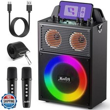 Moukey Karaoke Machine for Adults Kids Portable PA System Bluetooth Karaoke S