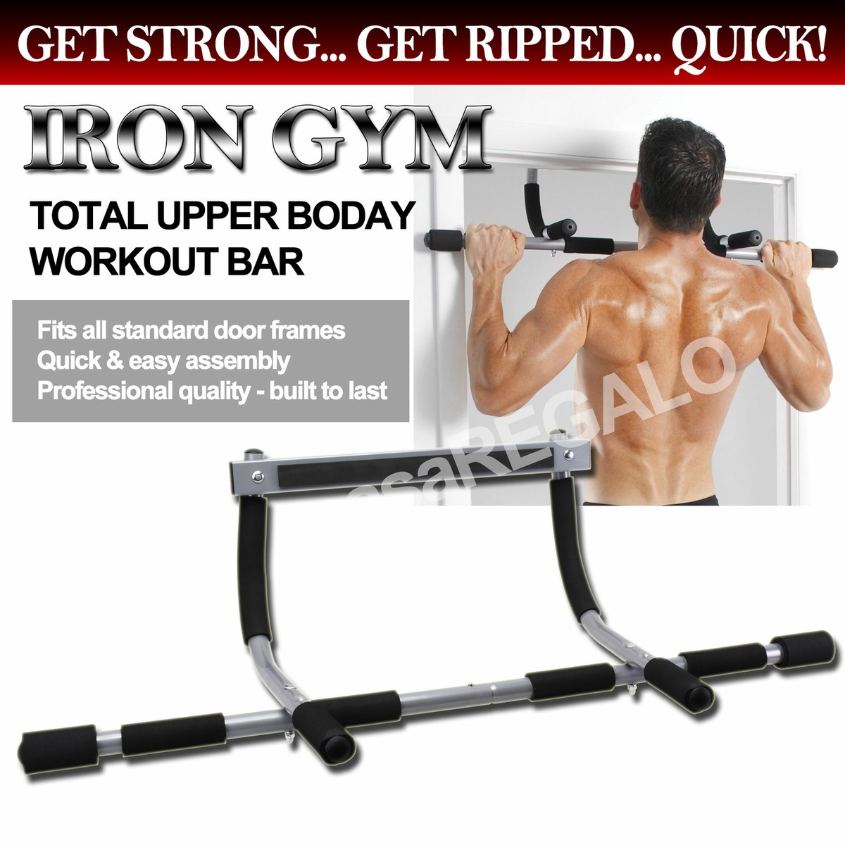 Iron Gym Pull Up Bar Triceps Portable Upper Body Gym Workout Home