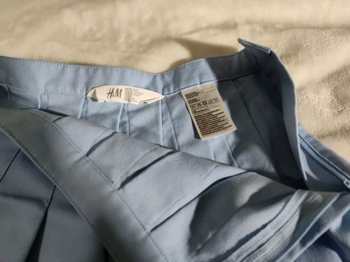 H&M Girls Teen Pleated Pastel Blue Skirt Size 9-10 Uniform Kawaii Cottagecore - Picture 3 of 3