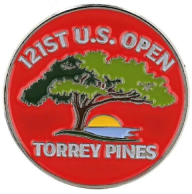 2021 US Open (Torrey Pines) -Flat- (Red) Logo Golf BALL MARKER