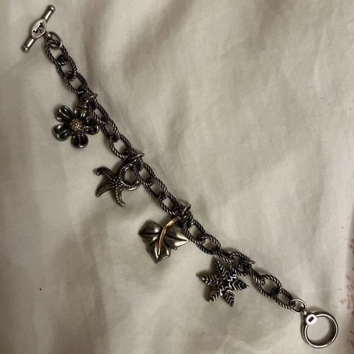 ANN KING & STEVEN LAGOS 4 Seasons Charm Bracelet 18k & Sterling Silver 7.5 Inch