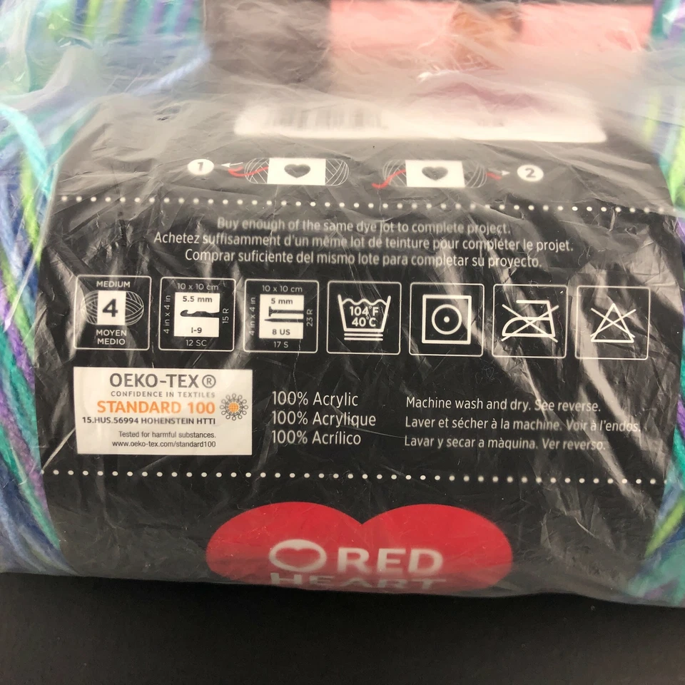 RED HEART Super Saver JUMBO 2 Skien WILDFLOWER 10oz 283g 482yds EACH NEW in BAG - Image 2 of 4