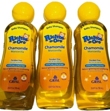 RICITOS DE ORO CHAMOMILE (MANZANILLA) BABY SHAMPOO #3 BOTTLES 23.6 OZ EACH LARGE