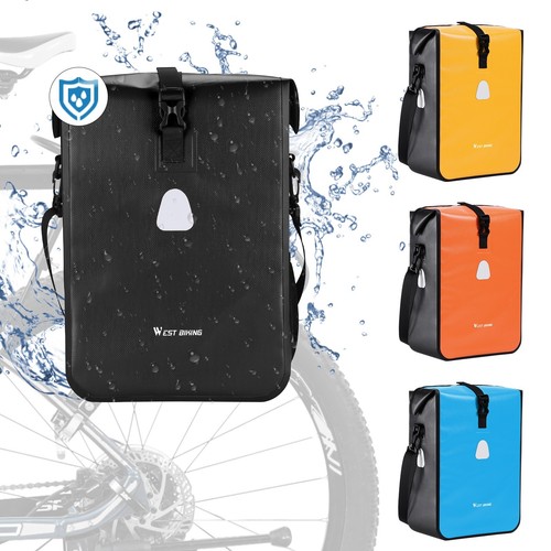 WEST BIKING Full Waterproof MTB Bike Single Pannier Bag Bicycle Rack Bag Black - Picture 4 of 16