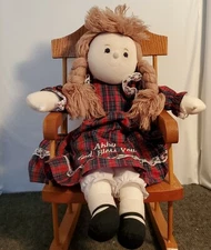 Vintage Rag doll ABBY "GOD BLESS YOU"  Red dress Plush Doll 17"