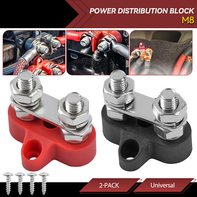 Rot Schwarz 48V 2Post Bus Bar Power Verteilung Terminal Block M8-Sammelschiene.