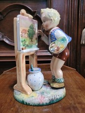 Scultura porcellana anni 40/50 stile Lenci " giovane pittore "