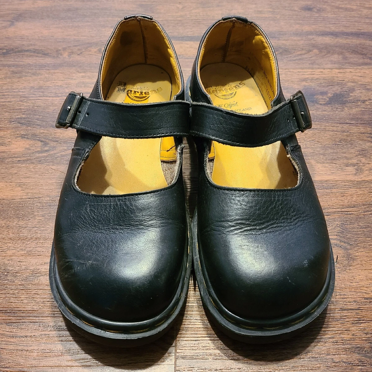 Vintage Dr Martens Black Leather Mary Jane Shoes 8 eBay