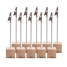10pcs Wood Stand With Clip Wooden Photo Clip Card Holder For Table Wedding DIY -
