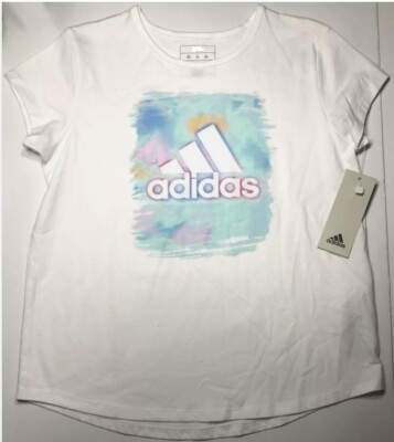 Girls Adidas Athletic Tee Shirt Youth Sports Active Wear L+ plus size