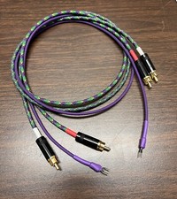 Audiophile Turntable Phono RCA Cables w/Ground Low Capacitance Interconnect 6 Ft