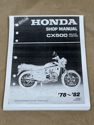 Service Shop Repair Manual 1978-1982 Honda CX500 Deluxe Custom CX500C CX00D