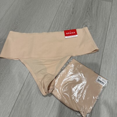 New Women's SPANX Soft Nude Undie-tectable Thong Panty Size Large SP0115