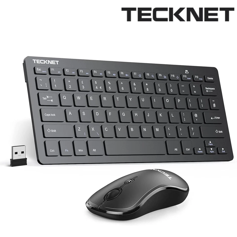 TECKNET Wireless Keyboard and Mouse Combo Slim Bluetooth Set UK MAC PC LAPTOP - Image 3 of 4