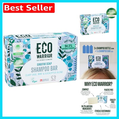 Eco Warrior Sensitive Shampoo Bar: & Cruelty-Free mit weißer Tonerde, 100g