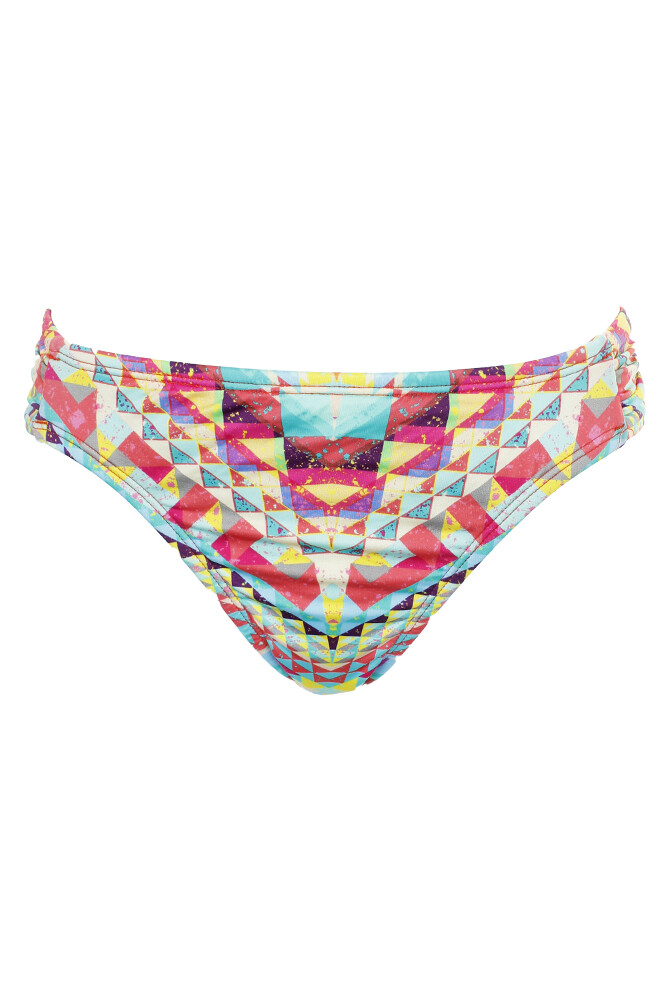 Bar Iii Pink Multi Printed Side-Tab Hipster Bikini Bottom M