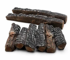 8PC Set Realistic Flame Large Ceramic Wood Ash Logs Fire pit Log Kit