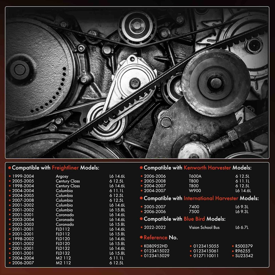 Cinturón serpentino 95,2 pulgadas para Freightliner Columbia International Harvester 7500 Foto 2 de 4