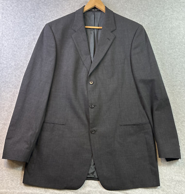 Hugo Boss Einstein/Beta 3 Button Sport Coat 44L Dark Grey 100% Wool Made in USA