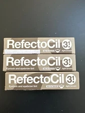 RefectoCil Eyebrow & Eyelash Tint Dye Gel Henna 15ml - LIGHT BROWN  *3 PACK*