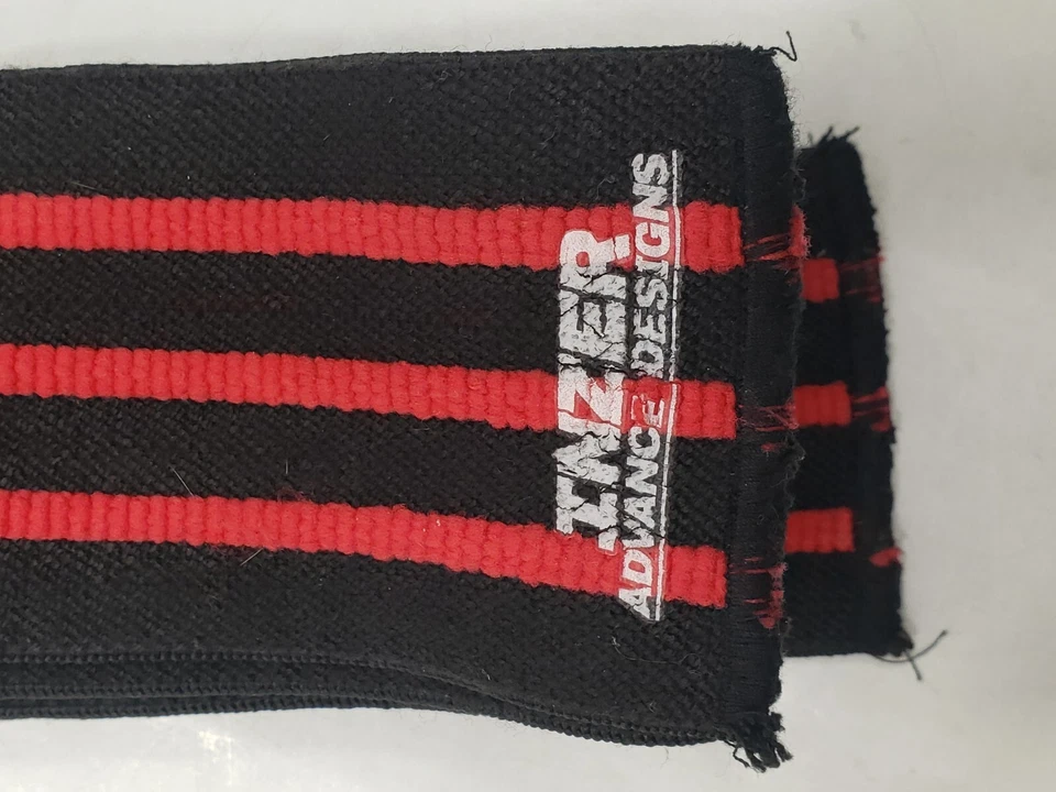 Inzer Iron Knee Wraps Z Red And Black PAIR  Weightlifting Leg Press - Image 3 of 3