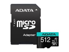 ADATA 512GB Premier Pro microSDXC UHS-I U3 / Class 10 V30 A2 Memory Card with SD
