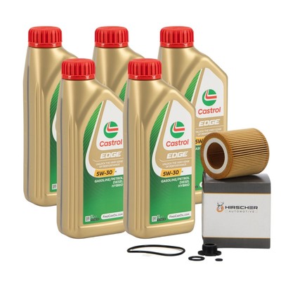 5L CASTROL EDGE 5W-30 M LL-04 + HIRSCHER Ölfilter für BMW 1er 3er 5er X1 X3 N20