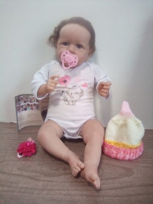 Reborns Doll 20'' & Birth Certificate Pacifier Elephant Outfit  Soft Hair Reborn