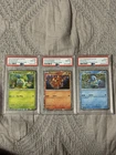 Bulbasaur 46, Charmander 47, Squirtle 48 Poster Collection 151 Promos PSA 10 Set