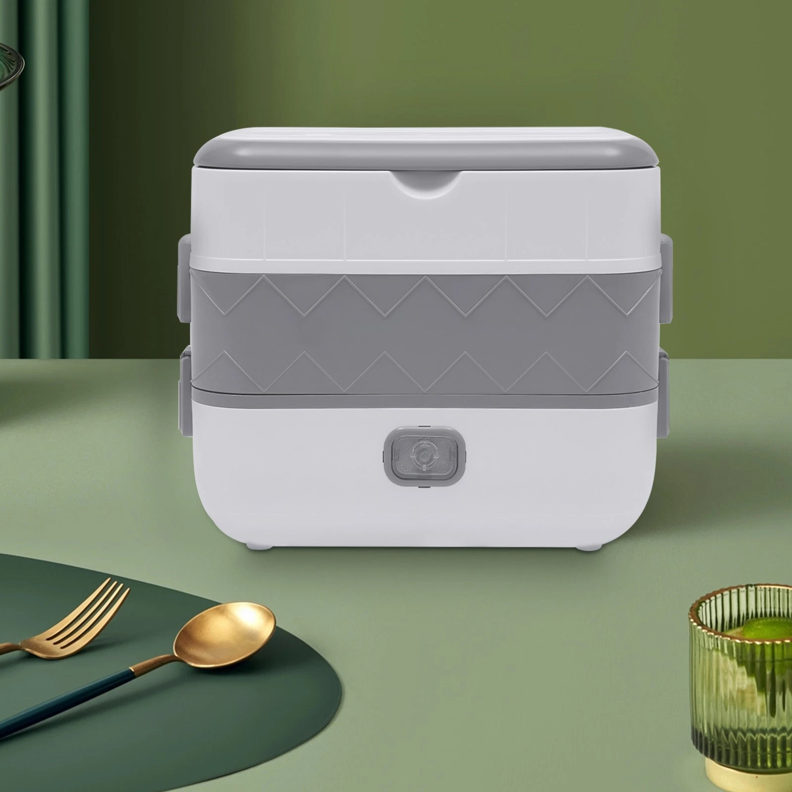 2 Layer Electric Lunch Box Food Warmer Heater Rice Cooker Travel Portable 110V