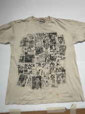 Black Flag Fliers design Mens Large 00s Distressed reprint Raymond Pettibon