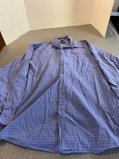 DKNY Men's Button Up Long Sleeve Sport Shirt Size L Blue