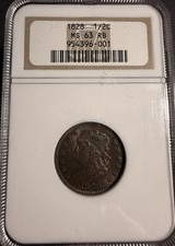 1828 Classic Head Half Cent, 13 Star, MS63RB NGC (16818)