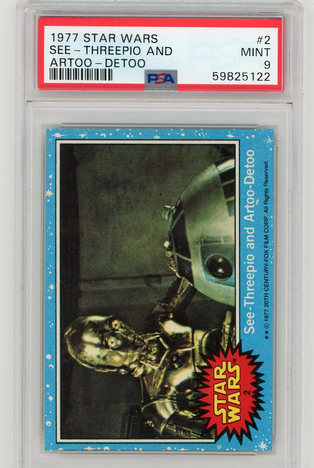 1977 Topps Star Wars See-Threepio And Artoo Detoo #2 PSA 9