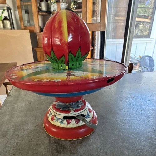 J. Chein & Company Vintage Tin Wind-up Flower Ballerina Toy for Ages 1-11 Years