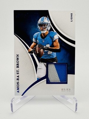 2025 Panini Immaculate Amon-Ra St. Brown Blue 3-Color Patch /50 Lions #81