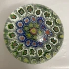 New ListingVintage Millefiori Art Glass Paperweight Multi-Color Canes 3.25" Murano Style