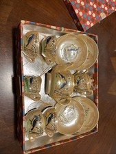 1950s Dainty Pastel Brown Birds Child's Tea Set Little Hostess Japan