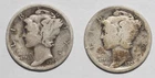 Two 1923 Mercury Dimes -- 90% Silver