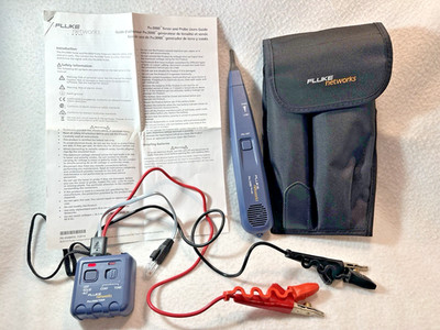 Fluke Networks Pro3000 Tone & Probe Kit w/ Case and Instructions   Cable Tracer