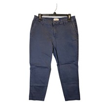 Falls Creek Blue Cotton Spandex Straight Leg Pants Women Size 12