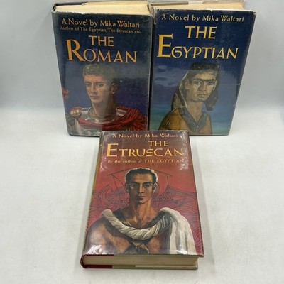 Vintage The Roman Egyptian Etruscan Trilogy Mika Waltari 1966 Blue HC Set Putnam