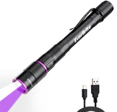 Linterna Tipo Bolígrafo Recargable con Luz UV de 395 nm y Luz Blanca, Linterna d
