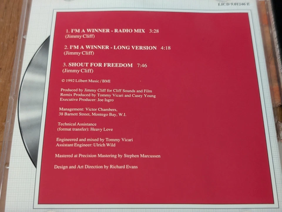 Jimmy Cliff I'm a winner 1992 Maxi-CD Single Line Records Reggae Shout for Freed - Bild 2 von 4