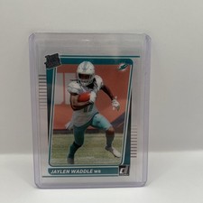 Jaylen Waddle 2021 Panini Clearly Donruss #64 Rated Rookie Dolphins