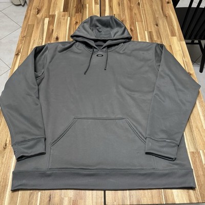 Oakley Hoodie Mens 3XL Gray Center Logo Performance Pullover Drawstring Sports