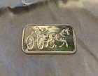 Silvertowne 1 oz .999 Silver Bar Bullion - Stagecoach Horse & Carriage RARE