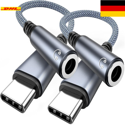 Highwings Adapter USB C auf Klinke USB Typ C auf 3,5 mm Kopfhörer Adapter 2 P...
