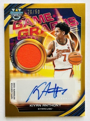 2025-26 Bowman U Best #GG-KA KIYAN ANTHONY Game Graphs Gold Patch Auto /50   