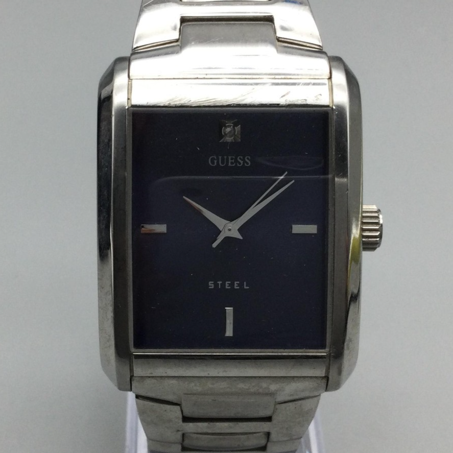 Guess Steel Mens Watch 33mm Silver Tone Blue Dial Stainless  display picture 1